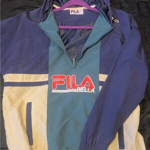 Fila Biella Navy and Teal Windbreaker